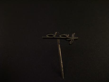 DAF (van Doorne's Automobiel Fabriek) logo zilverkleurig